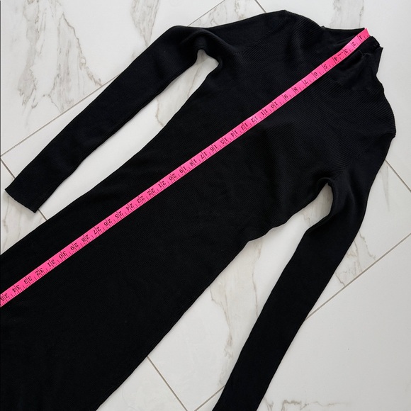 NWT BALENCIAGA Ribbed-knit turtleneck maxi dress Black Size Medium Authentic - Picture 12 of 16